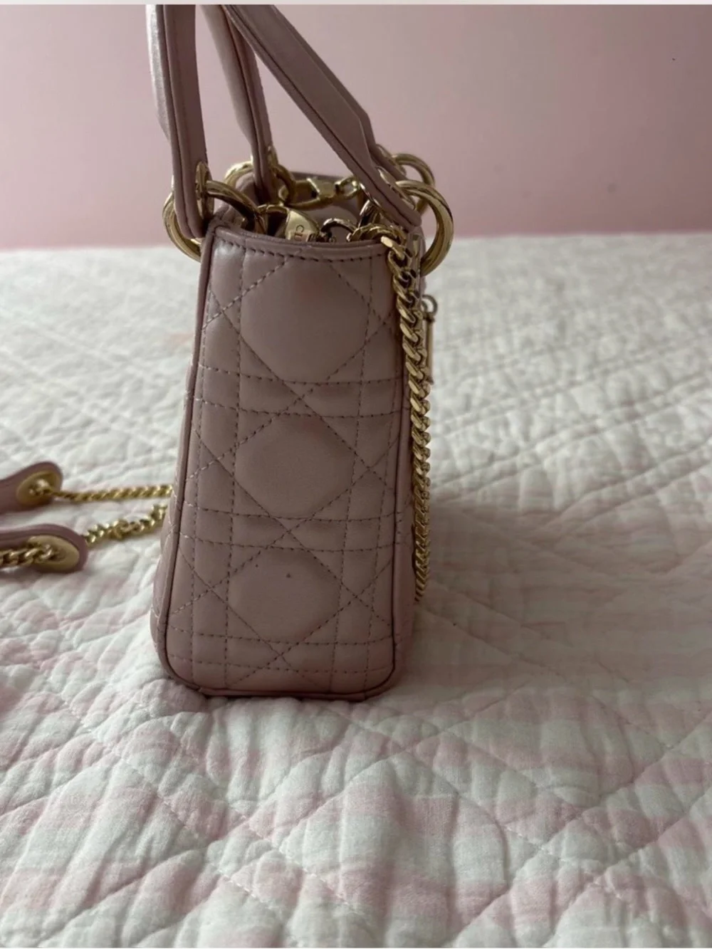 Dior Blush Quilted Leather Mini Bag with Gold Hardware - Picture 2 of 6